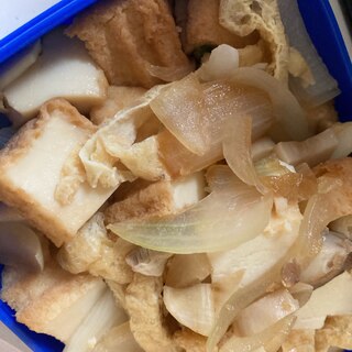 厚揚げと玉ねぎと油揚げ煮物